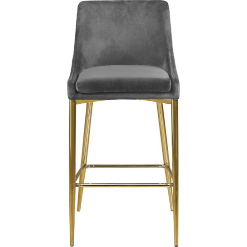 Meridian Furniture Karina 27.5"H Velvet Counter Stool in Gray