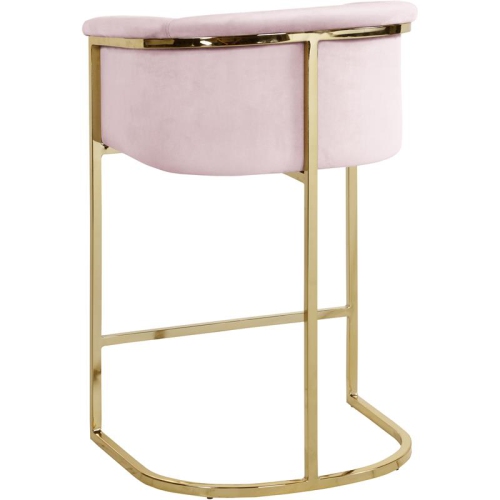 Meridian Furniture Donatella Pink Velvet Stool