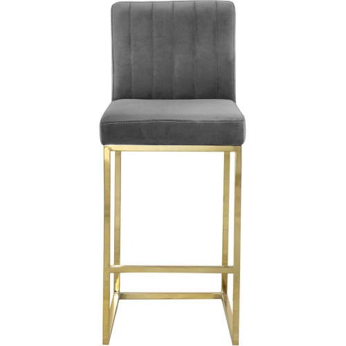 Meridian Furniture Giselle 26"H Velvet Counter Stool in Gray