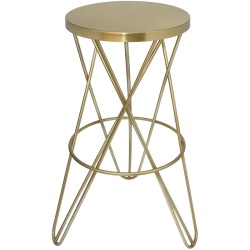 Meridian Furniture Mercury Brushed Gold Iron Barstool
