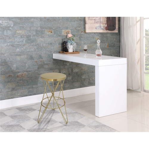 Meridian Furniture Mercury Brushed Gold Iron Barstool