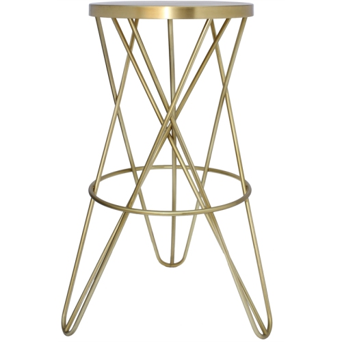 Meridian Furniture Mercury Brushed Gold Iron Barstool