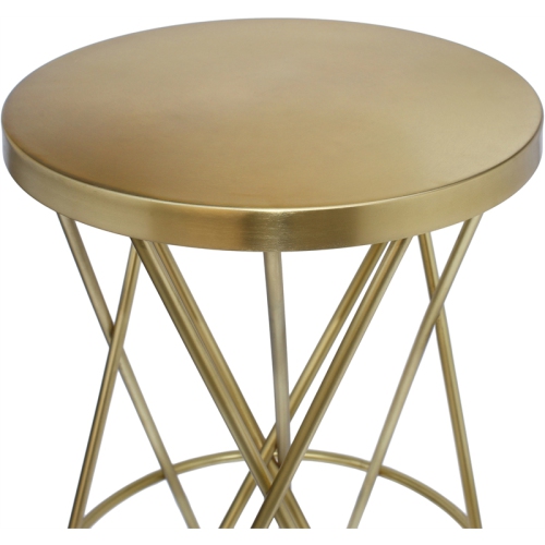 Meridian Furniture Mercury Brushed Gold Iron Barstool