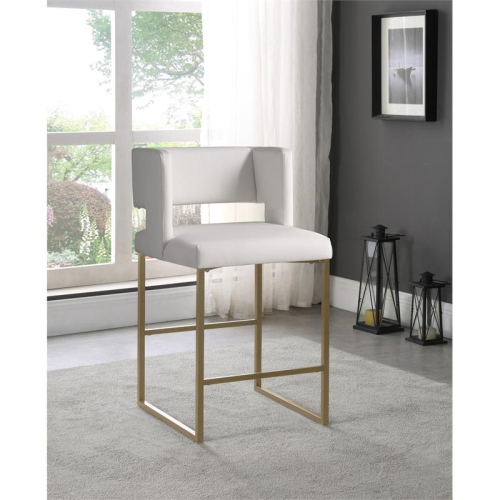 Meridian Furniture Caleb White Faux Leather Counter Stool