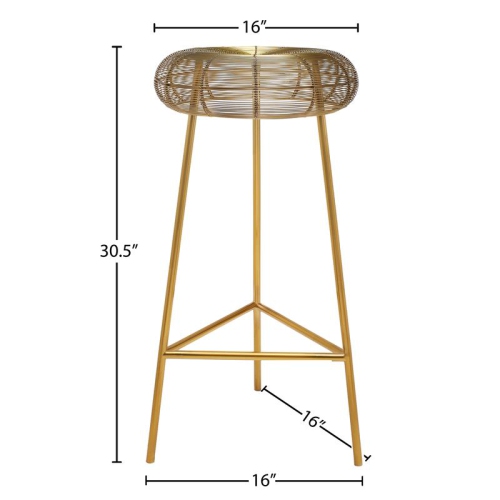 Meridian Furniture Tuscany Gold Metal Bar Stool