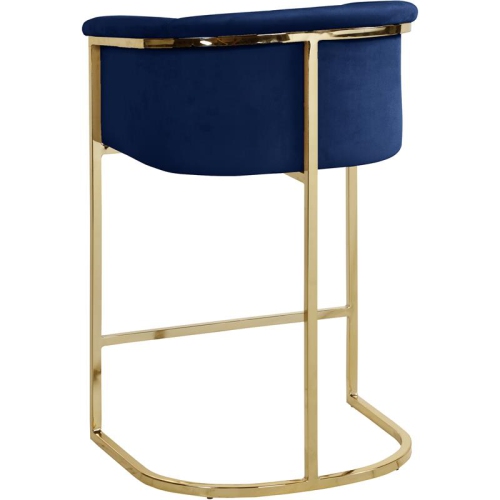 Meridian Furniture Donatella Navy Velvet Stool