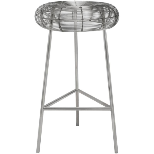MERIDIAN FURNITURE  Tuscany Metal Counter Stool In Silver