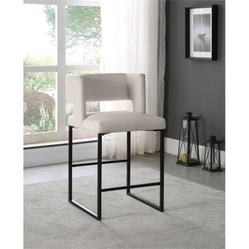 Meridian Furniture Caleb Cream Velvet Counter Stool