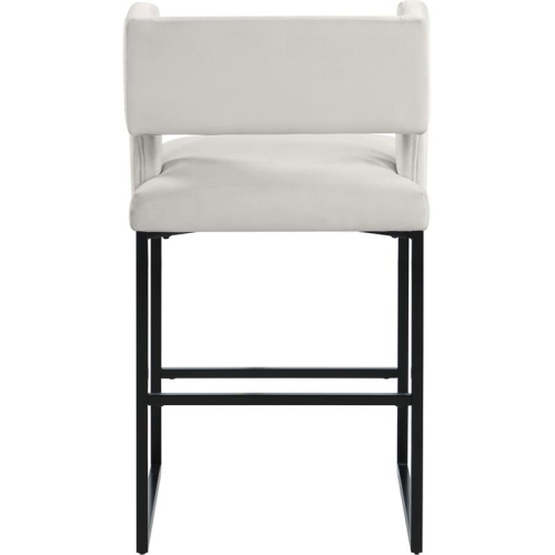 Meridian Furniture Caleb Cream Velvet Counter Stool