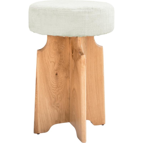 Jasper Cream Boucle Fabric Stool