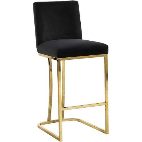 Meridian Furniture Heidi 26"H Velvet Counter Stool in Black