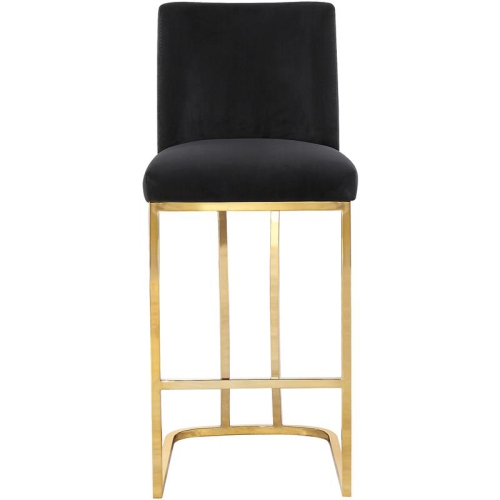Meridian Furniture Heidi 26"H Velvet Counter Stool in Black