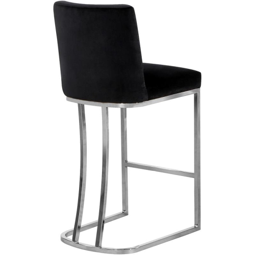Meridian Furniture Heidi 26"H Velvet Counter Stool in Black