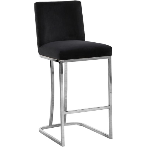 Meridian Furniture Heidi 26"H Velvet Counter Stool in Black