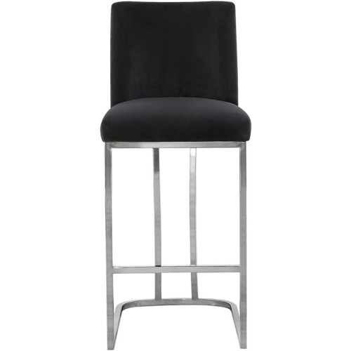 Meridian Furniture Heidi 26"H Velvet Counter Stool in Black