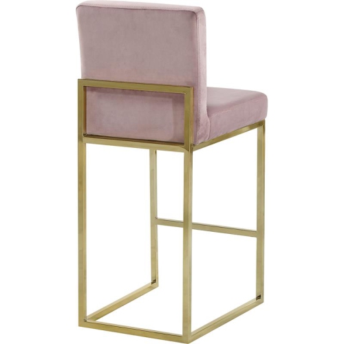Meridian Furniture Giselle 26"H Velvet Counter Stool in Pink
