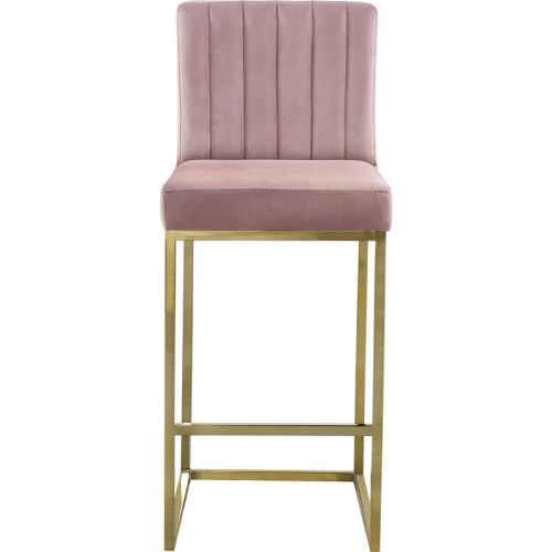 Meridian Furniture Giselle 26"H Velvet Counter Stool in Pink
