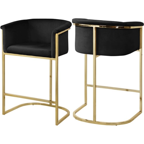 MERIDIAN FURNITURE  Donatella Velvet Stool In Black