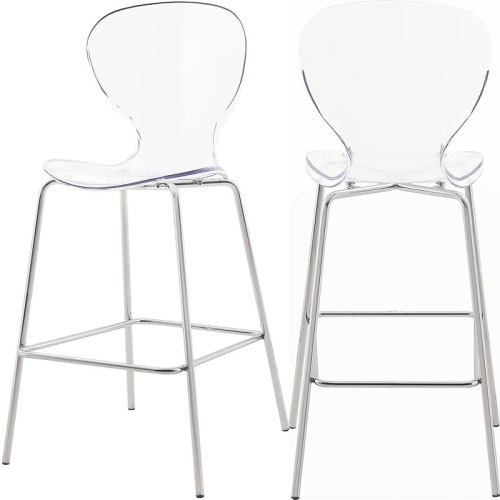 MERIDIAN FURNITURE  Clarion 27.5"h Counter Stool In Chrome (Set Of 2)