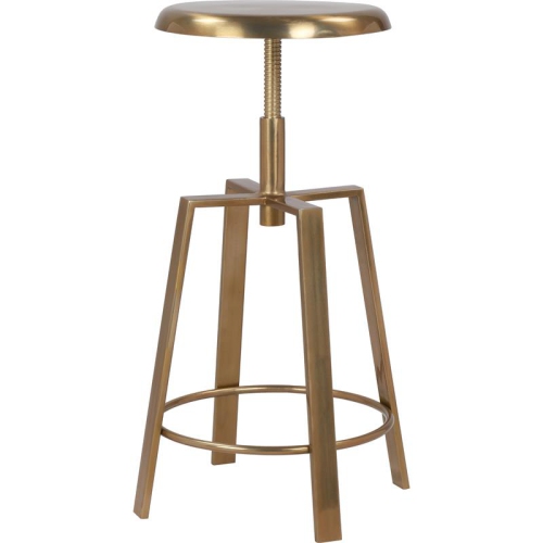 Meridian Furniture Lang Gold Iron Adjustable Counter and Bar Stool