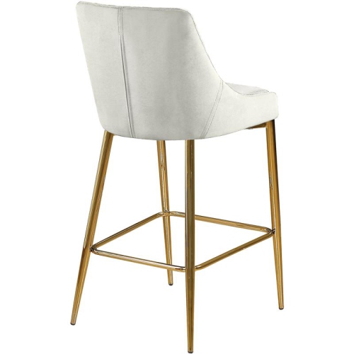 Meridian Furniture Karina 27.5"H Velvet Counter Stool in Cream