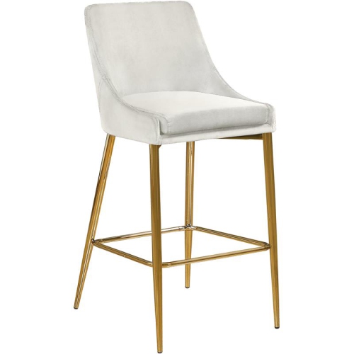 Meridian Furniture Karina 27.5"H Velvet Counter Stool in Cream