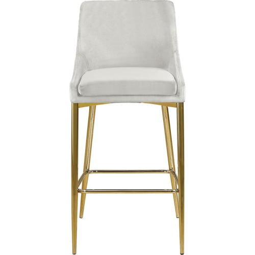 Meridian Furniture Karina 27.5"H Velvet Counter Stool in Cream