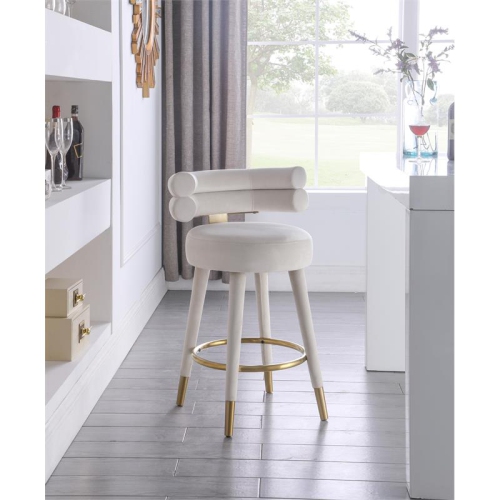 Meridian Furniture Fitzroy Cream Velvet Counter Stool