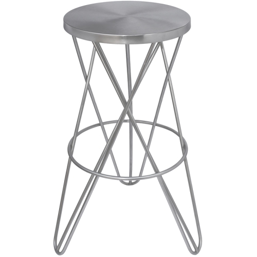 Image 1 de 6.. Tabouret de bar en fer argenté brossé Mercury de Meridian Furniture