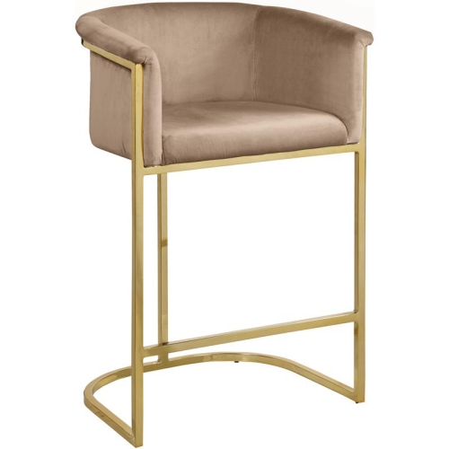 Meridian Furniture Donatella Beige Velvet Stool