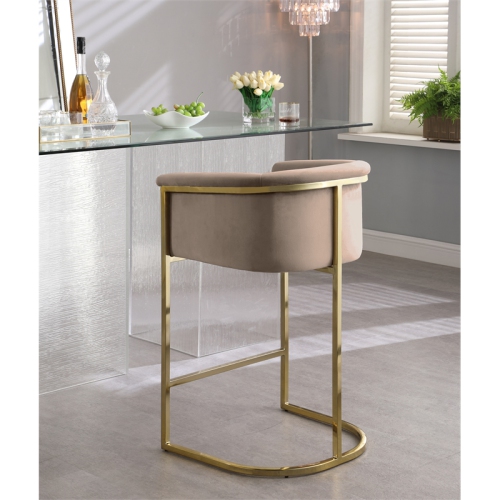Meridian Furniture Donatella Beige Velvet Stool