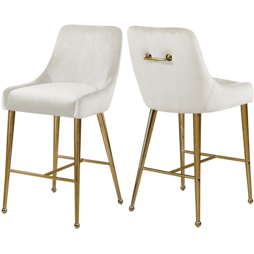 Image 1 of 5.. Meridian Furniture Owen Cream Velvet Stool