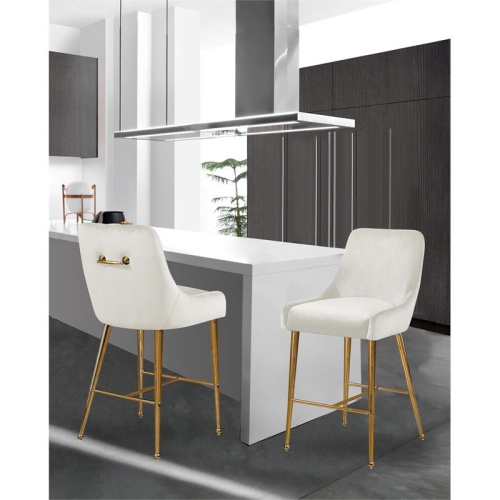 Meridian Furniture Owen Cream Velvet Stool