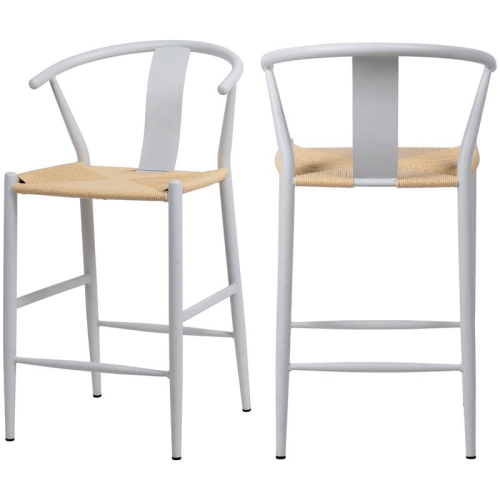 Meridian Furniture Beck Beige Hand Woven Rope Stool