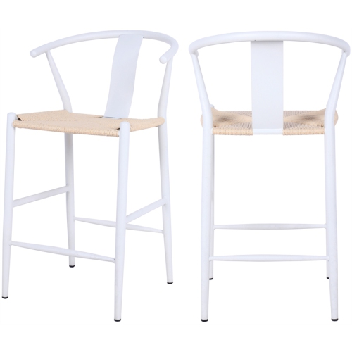 Meridian Furniture Beck Beige Hand Woven Rope Stool