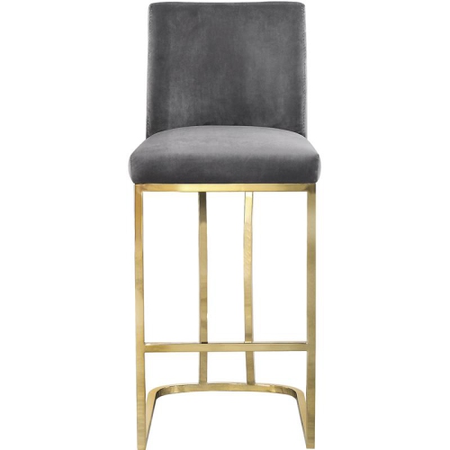 Meridian Furniture Heidi 26"H Velvet Counter Stool in Gray