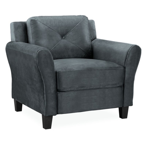 LifeStyle Solutions Harvard 2 Piece Loveseat and Accent Chair Set in Dark Gray