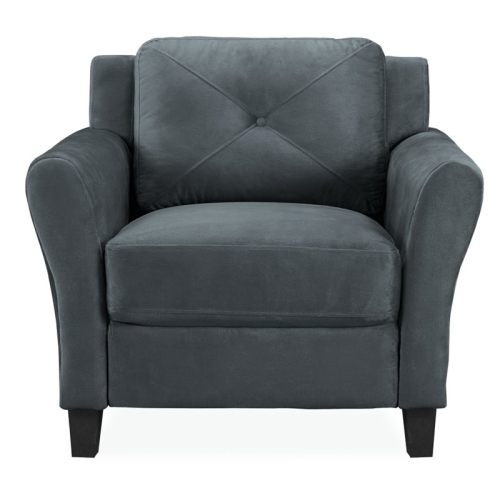 LifeStyle Solutions Harvard 2 Piece Loveseat and Accent Chair Set in Dark Gray