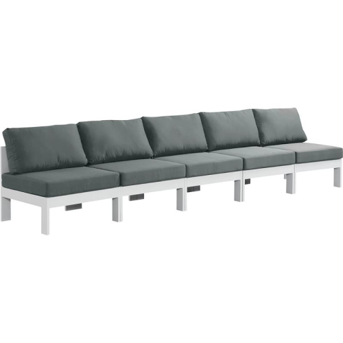 Meridian Furniture Nizuc Grey Fabric Outdoor Patio Modular Sofa