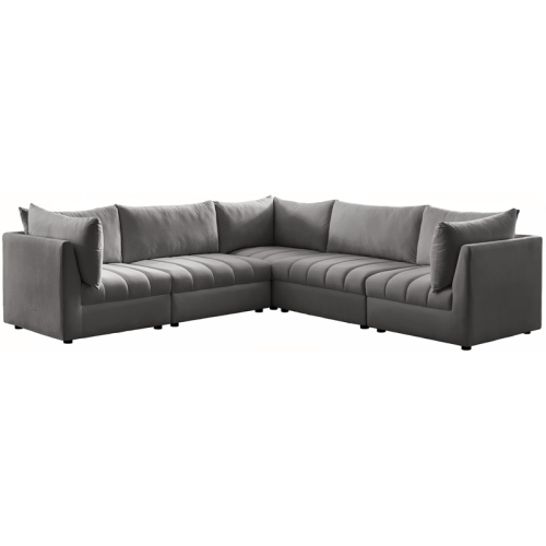 Meridian Furniture Jacob Grey Velvet Modular Sectional