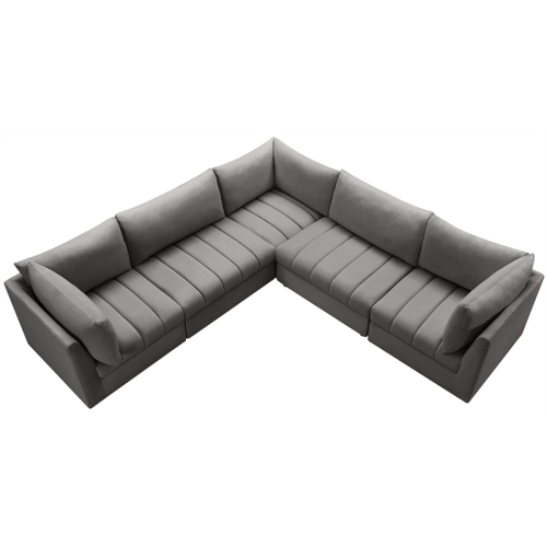 Meridian Furniture Jacob Grey Velvet Modular Sectional
