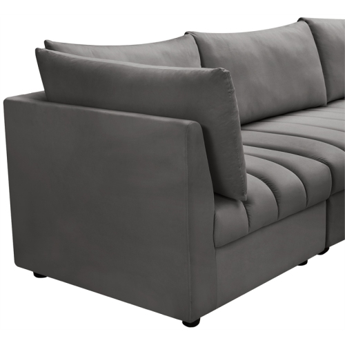 Meridian Furniture Jacob Grey Velvet Modular Sectional