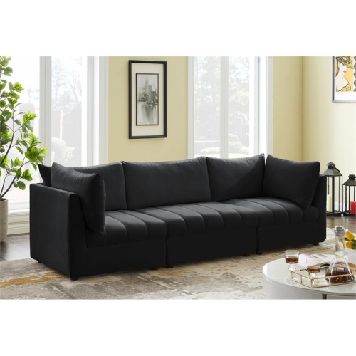 Meridian Furniture Jacob Black Velvet Modular Sofa
