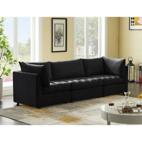 Meridian Furniture Jacob Black Velvet Modular Sofa