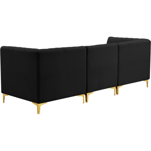 Meridian Furniture Alina Black Velvet Modular Sofa