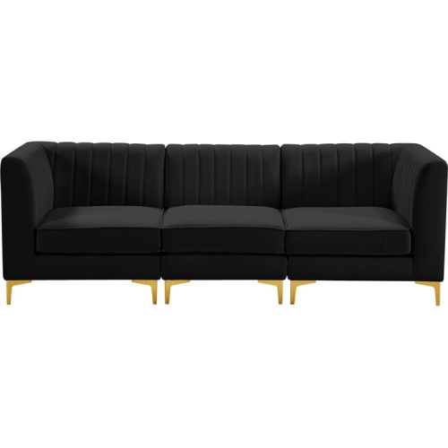 Meridian Furniture Alina Black Velvet Modular Sofa