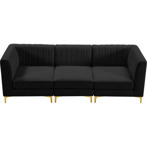 Meridian Furniture Alina Black Velvet Modular Sofa