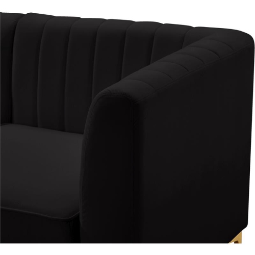 Meridian Furniture Alina Black Velvet Modular Sofa