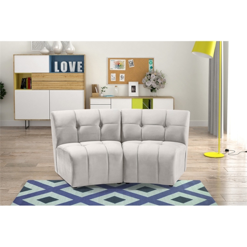 Meridian Furniture Limitless Cream Velvet Modular Loveseat