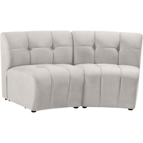 Meridian Furniture Limitless Cream Velvet Modular Loveseat